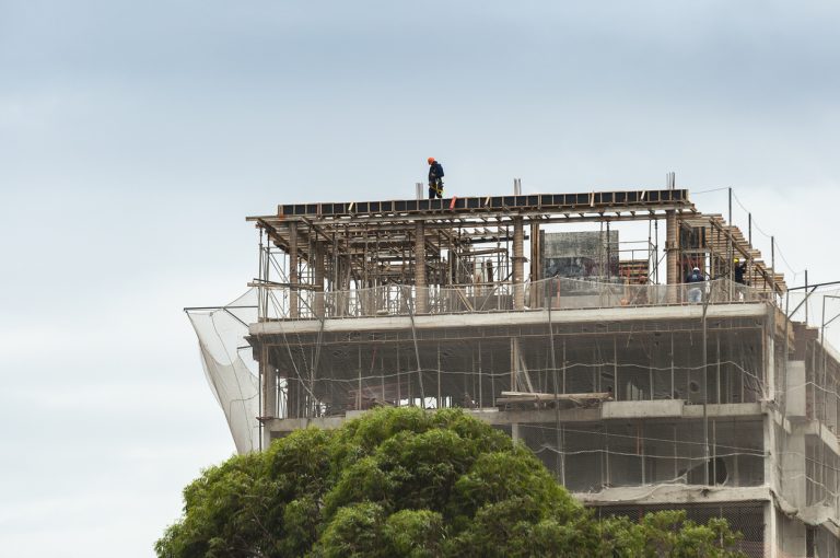 building under construction, slab concreting